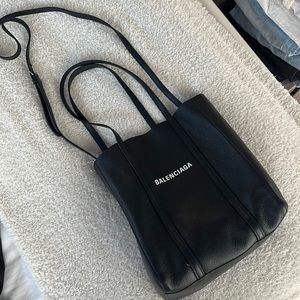 Balenciaga black leather tote bag